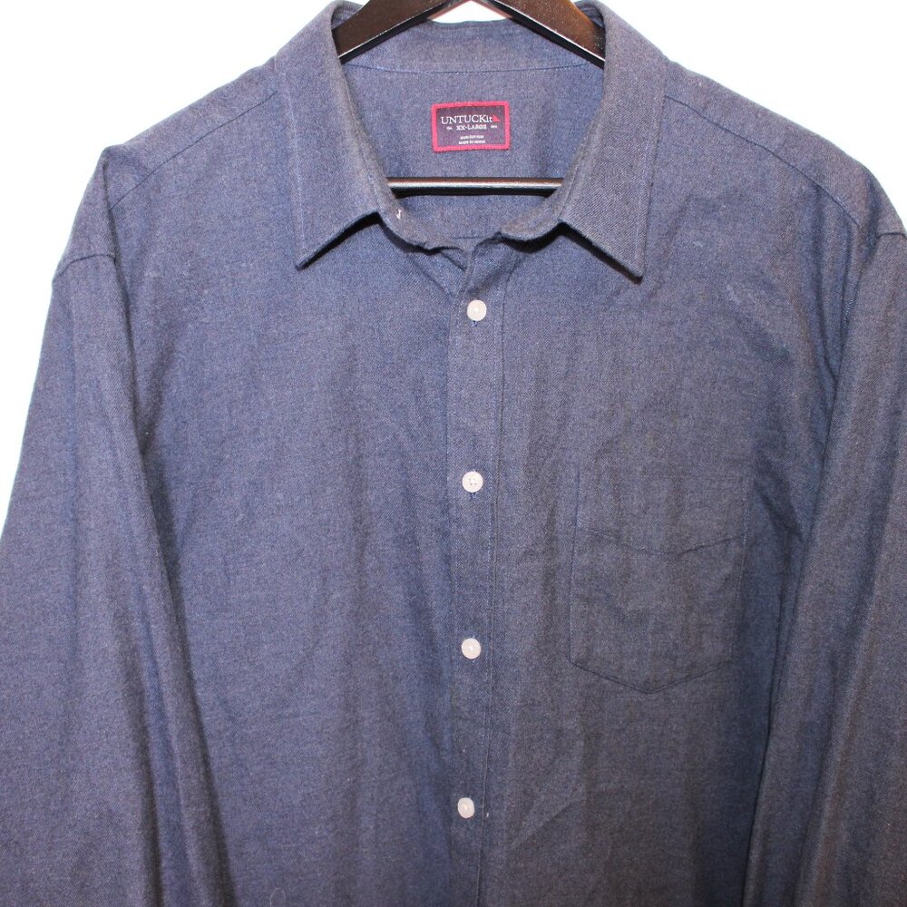UNTUCKit Dark Blue Button Down Shirt Men's XXL 100% Cotton Casual - Picture 2 of 11